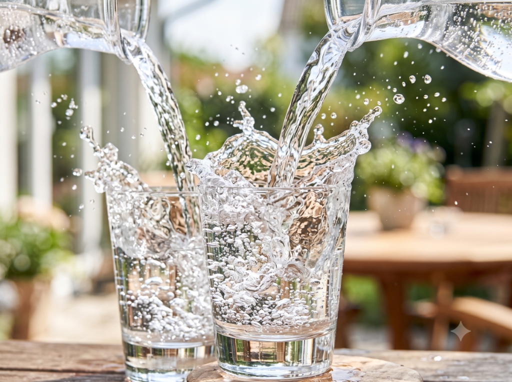 Fresh Splashing Glasses of Water